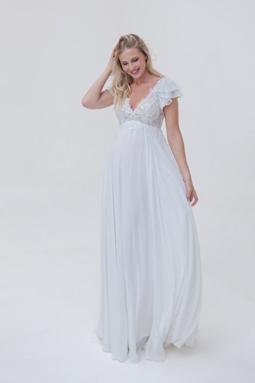Mami Love Kollektion 2025 Umstandskleid Brautkleid BS517 (1) Juno das Hochzeitshaus Brautmode Meinersen Wolfsburg Gifhorn